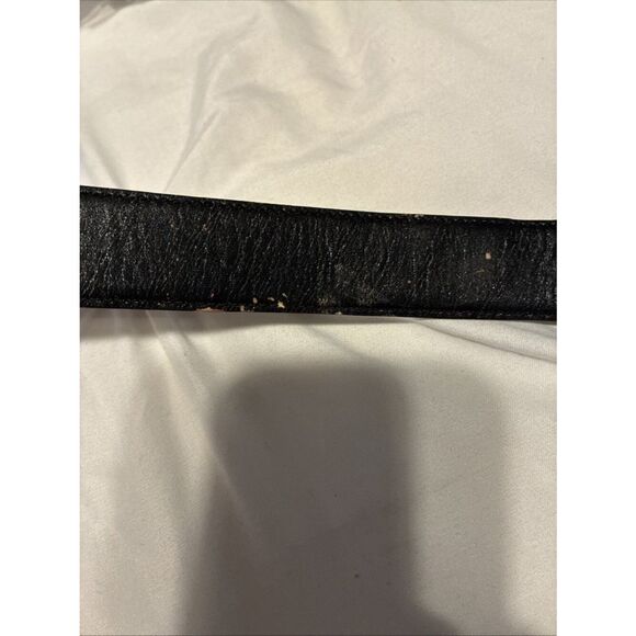 Pierre Cardin Authentic Vintage Solid Black Calfskin Leather Belt 38 / 95 Spain